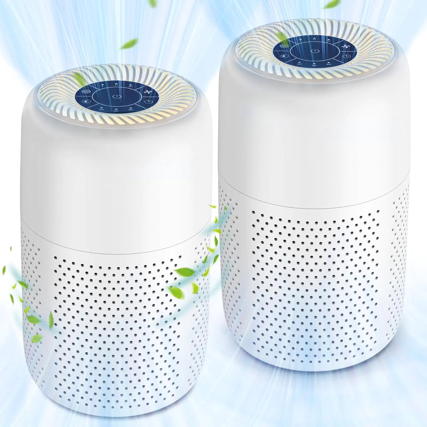 PureAir™ KJ50 H13 True HEPA Air Purifier (2-Pack) – Ultra-Quiet 20dB Dual Filtration for 600sq.ft Home, Bedroom & Office - NexaHome