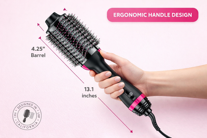 Dual Voltage Hair Dryer Brush 4-in-1 Ionic Volumizer