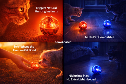 GlowChase™ Motion-Activated LED Cat Balls 2-Pack – Interactive Flashing Toys for Indoor Cats & Small Dogs