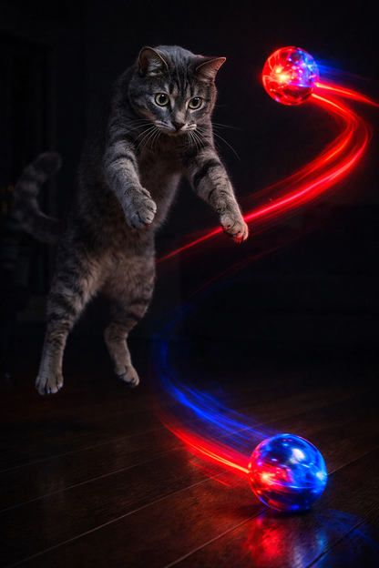 GlowChase™ Motion-Activated LED Cat Balls 2-Pack – Interactive Flashing Toys for Indoor Cats & Small Dogs