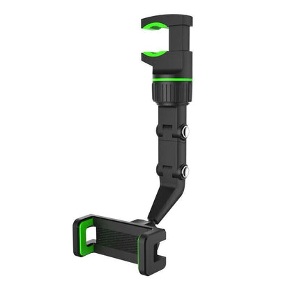 SkyView 360° Rotatable Rearview Mirror Phone Mount – Universal Anti-Shake GPS Holder & Multi-Surface Clip - NexaHome
